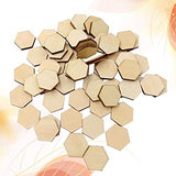 ARTIBETTER 100 pcs Wooden Pieces Hexagon Wood Shape Beech Wood for DIY Arts Craft Project Ready to Paint or Decorate (17.5mm) ARTIBETTER