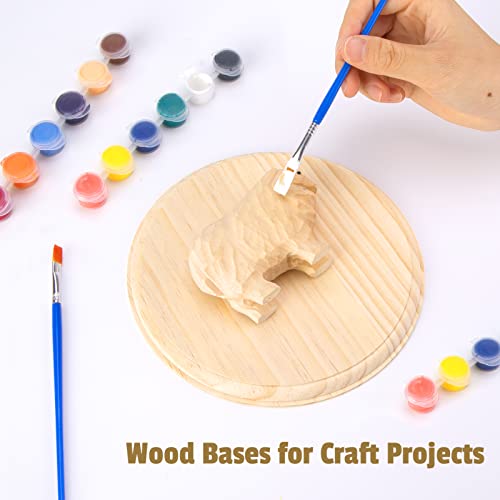 Pllieay 2Pcs 7 Inch Round Wooden Plaque Unfinished Circle Plaque, Wood Display Base for Craft Projects Pllieay