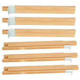 DAJAVE 6PCS 16 Inch Wood Drawer Slides with Metal Slide Glides, Classic Traditional Wood Center Guide Track Mount Drawer Glides Rails Replacement DAJAVE