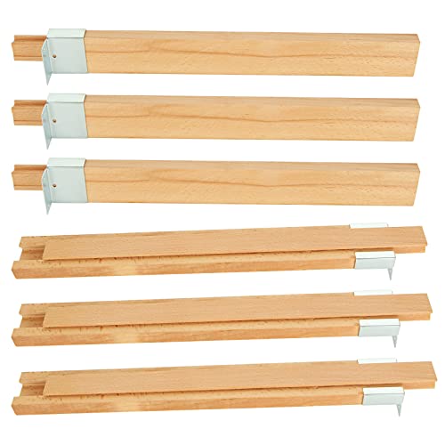 DAJAVE 6PCS 16 Inch Wood Drawer Slides with Metal Slide Glides, Classic Traditional Wood Center Guide Track Mount Drawer Glides Rails Replacement - WoodArtSupply