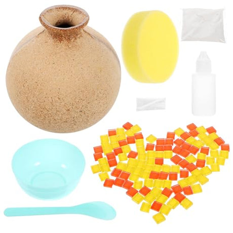 STOBAZA Glass Mosaic Tiles Unfinished Wood Bud Vase Mosaic Vase Kit Stained Mosaic Pieces for Home Decoration DIY Art Projects A STOBAZA