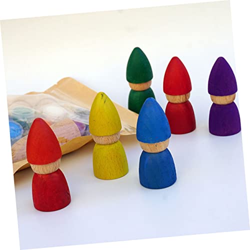 VILLCASE 4pcs Puppet Toys DIY Painting Doll peg Doll kit Family peg Doll Unfinished Doll Toy Unfinished People Wood Rounds Kids playset Home DIY VILLCASE