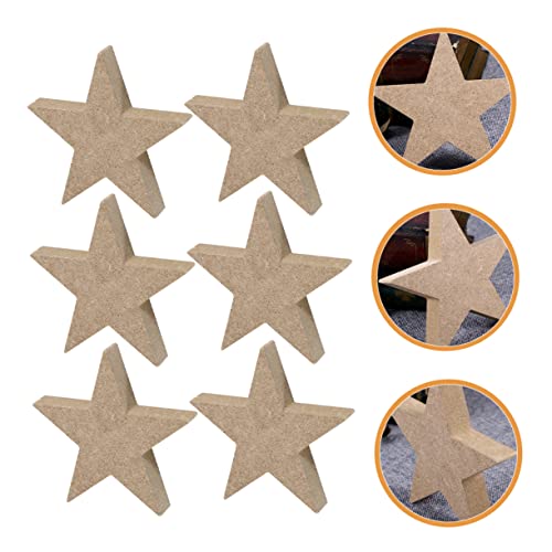 Abaodam 12 Pcs Wooden Star Ornament Unfinished Wood Star Cutouts Blank Star Cutout Farmhouse Xmas Table Blocks Christmas Wooden Craft Christmas Decor Abaodam