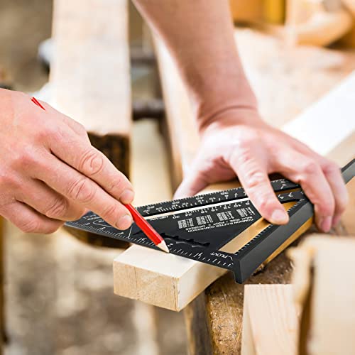 7 inch Rafter Square Aluminum Alloy Double Scale Triangle Ruler Angle Ruler Carpenter Triangle Square Rafter Tool Mensurement Tool for Woodworking LYHLYA