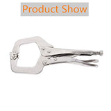 11" Locking C-Clamp 5Pack Locking Pliers Adjustable Welding Clamps w/Regular Tip and Swivel Pad for Shop Home Farm and Automotive findmall