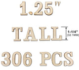 306 Pieces 1-1/4 Inch(1.25") Small Unfinished Wooden Letters and Wooden Numbers Decorative Font Alphabet Letters for Scrapbooking DIY Crafts Homemade Cregugua