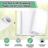 Phinus Craft Paper Roll 15''×374'', Industrial-Grade Kraft Paper Roll, White Easel Paper Roll for Kids for Moving, Gift Wrapping, Wall Art, Table Phinus