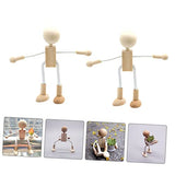 COHEALI 6pcs Wooden Cartoon Toy Wooden Robots to Paint Wooden Peg People Unfinished Wood Playthings Wood Doll Figures Robot Decor Unfinished Wood COHEALI