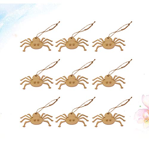 LIOOBO 20PCS Halloween Ghost Festival Decoration Props Puzzle Graffiti Wood Chip Spider Wooden Pendant for Arts and DIY Crafts Creative Decorations LIOOBO