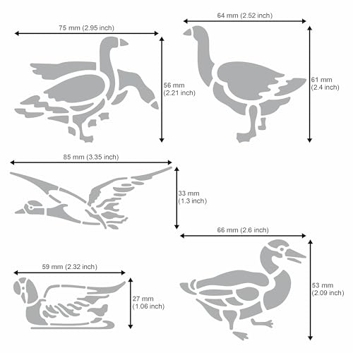 Aleks Melnyk No.477 Metal Stencil, Geese, Ducks, Poultry Farm, Birds, Animals, Canada Goose. Small Stencil, 1 PC, Template for Wood Burning, Aleks Melnyk