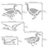 Aleks Melnyk No.477 Metal Stencil, Geese, Ducks, Poultry Farm, Birds, Animals, Canada Goose. Small Stencil, 1 PC, Template for Wood Burning, Aleks Melnyk