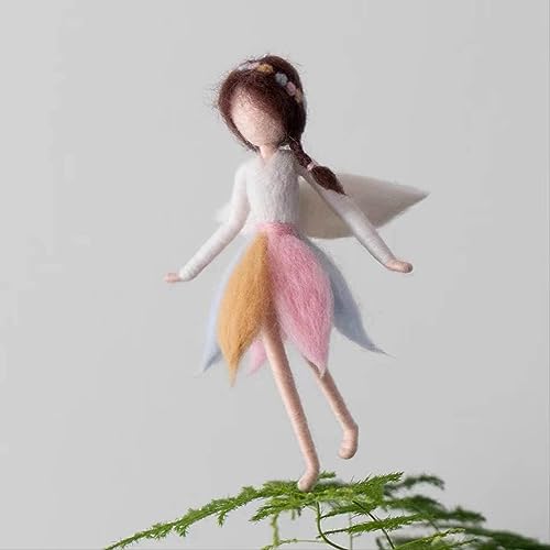 Mom and Kid on Cloud Fairy Needle Felting Kit Mom 6INCH Kid 4INCH Friendly Instruction DIY Craft Kit for Beginners Feltsky