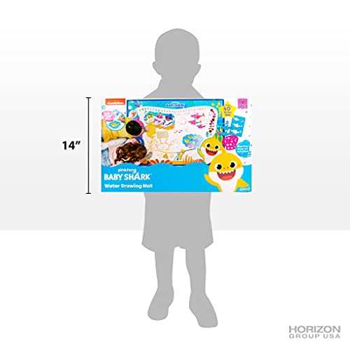 Horizon Group USA Baby Shark Water Drawing Mat, Includes Reusable 40-Inch Water Drawing Mat, Refillable Water Brush & Pens, Stencils, Mess-Free Water Horizon Group USA