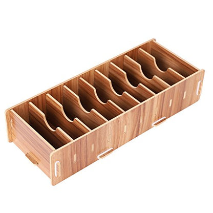 DIY Wood Business Cards Organizer with Dividers Index Card Filing Desktop Organizer with 9 Compartments Desktop Organizer Storage Box Desktop Cards - WoodArtSupply