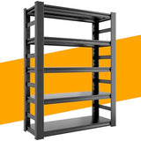 SFTORMAS 72" H Heavy Duty Garage Shelving, 5 Tier Adjustable Metal Shelving, 15.75" D X 35.3" W X 72" H, Black SFTORMAS
