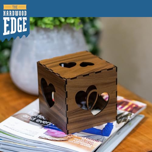 The Hardwood Edge Walnut Hardwood Planks - 2-Pack Walnut Wood for Unfinished Wood Crafts - 1/8’’ (3mm) 100% Pure Hardwood - Laser Engraving Blanks - THE HARDWOOD EDGE