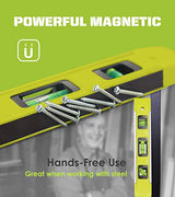 DIFFLIFE Level & Tool Magnetic Aluminum Reinforced Torpedo Level, 9", Green (1PCS) DIFFLIFE