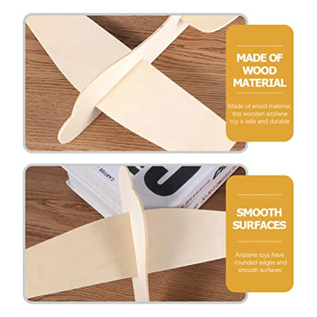 Toyvian 20pcs Unfinished Wooden Plane Model Toy Airplane Craft Wood Airplane for Painting, DIY Wood Airplane Toys for School Craft Projects or Family Toyvian