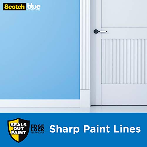 ScotchBlue Sharp Lines Multi-Surface Painter's Tape, 0.94 Inches x 60 Yards, Blue, Paint Tape Protects Surfaces and Removes Easily, Edge-Lock ScotchBlue