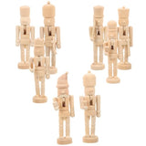 MAGICLULU 8Pcs Christmas Wooden Unfinished Nutcracker Wooden Nutcracker to Paint Unpainted Nutcracker for Christmas DIY Craft MAGICLULU