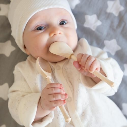 Ulanik Unfinished Wooden Spoons Toddler Montessori Toys for 3 Year Old + Kids Fine Motor Toys for Scooping & DIY Painting Pyrography Decoupage Crafts Ulanik