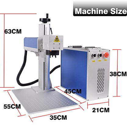 50W Fiber Laser Engraver JPT Raycus QB MAX 30W 50W Fiber Marking Machine with 80mm Rotary Axis Metal Laser Engraving Machine with Red Dot Pointer