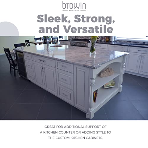 35 1/2-inch H 5-inch W 5-inch D Cabinet Columns, Btowin 2Pcs Unfinished Tapered Rubberwood Replacement Island Legs for Large Dining Table & Kitchen Btowin