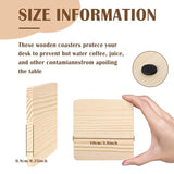 38 Pack Unfinished Wood Coasters, 4 Inch Square Blank Wooden Coasters Crafts Coasters with Non-Slip Silicon Dots for DIY Architectural Models Drawing Aweyka