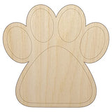Paw Print Solid Unfinished Wood Shape Piece Cutout for DIY Craft Projects - 1/8 Inch Thick - 6.25 Inch Size Sniggle Sloth