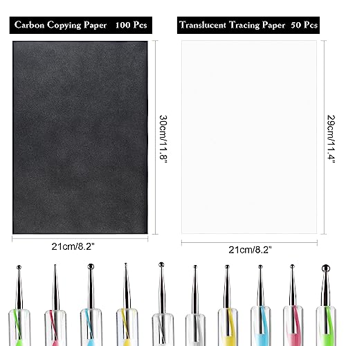 TUPARKA 120 Sheets Carbon Copy Paper with 5 PCS Embossing Stylus