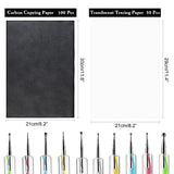 ASTARON 150 Sheets Black Carbon Copy Paper and Tracing Paper with 5 Pcs Embossing Styluses Tool Set, Carbon Transfer Paper for Tracing on Wood Fabric ASTARON