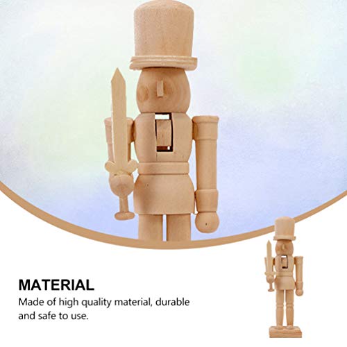 BESPORTBLE Wooden Nutcracker Soldier Christmas Craft Wood Nutcracker Wooden Nutcracker Figurines Unfinished Wood Nutcracker Soldier DIY Nutcracker