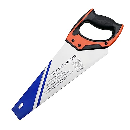 14 Inch Wood Hand Saw, 11 TPI Universal Handsaw Non-slip Ergonomic Handle Rustproof Wood Saw WBJKZJD