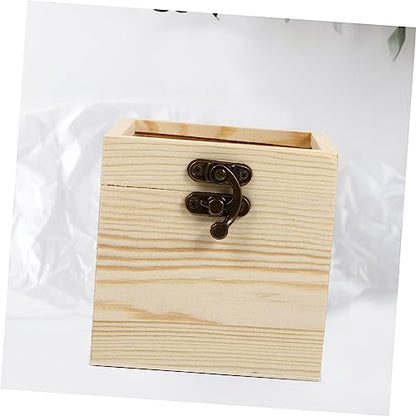 BESTOYARD 2 Pcs Wooden Box with Glass Lid Jewelry Container Earring Display Holder Glass Jewelry Keepsake Candy Necklace Case Unfinished Wooden Chest