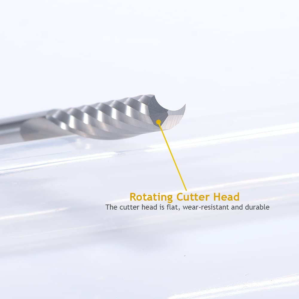 CNC Router Bits,Engraving Bits,End Mill Milling Cutter,Single Flute Spiral Upcut Router Bit,1/8 Shank,Tungsten Steel Engraving Carving Tool Kit for HOZLY