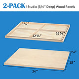 Unfinished Birch Wood Canvas Panels Kit, Falling in Art 2 Pack of 18x24’’ Studio 3/4’’ Deep Cradle Boards for Pouring Art, Crafts, Painting, and More Falling in Art
