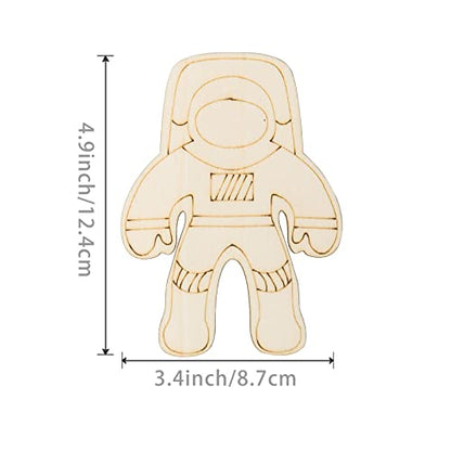 Astronaut Wood Craft Spaceman Unfinished Wood DIY Craft Ornament for Christmas Wedding Birthday Thanksgiving Party Space Theme Party Decoration - WoodArtSupply