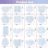 Resin Jewelry Molds Pendant, 16PCS Pendant Moulds for Resin Casting, Silicone Molds for Epoxy Resin, Resin Shaker Molds Silicone, Resin Molds for MAMUNU