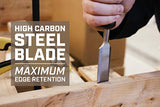 Spec Ops Tools Wood Chisel, 1" Blade, High-Carbon Steel Blade, Shock-Absorbing Grip Spec Ops