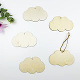 20pcs Unfinished Cloud Wood Cut Out Cloud Wood DIY Crafts Cutouts Blank Wooden Cloud Shaped Hanging Ornaments JEKEJIAJIU