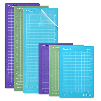 VIKDOOK Cutting Mat for Cricut Joy 4.5” X12” 4.5”X6.5” Variety Grip Sticky Cutting Mat Pack Blue Light Grip Green Standard Grip Purple Strong Grip 6 - WoodArtSupply