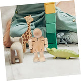Kisangel 4pcs wooden robot adjustable wooden figure peg doll figures unfinished wooden peg doll wooden peg doll bodies unfinished peg dolls wooden Kisangel