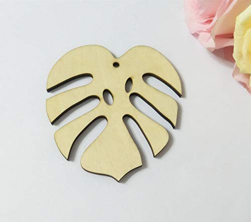 20PCS Palm Leaf Unfinished DIY Wood Decoration,Wood Monstera Leaf Earrings Scrapbooking Crafts Accessory (2.5") - WoodArtSupply