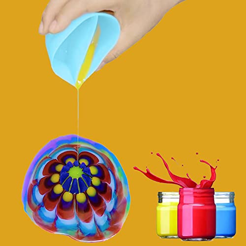 6Pcs/Set Flower Pour Cups Silicone Split Cup for Paint Pouring Acrylic Pouring Flower Strainers Fluid Art Pour DIY Resin Molds for Making Painting Kunyeah