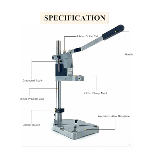 NICCOO Drill Press Stand For Hand Drill, Adjustable Bench Clamp Drill Press Floor Stand Workbench Repair Tool for Drilling Collet Workshop,Single NICCOO