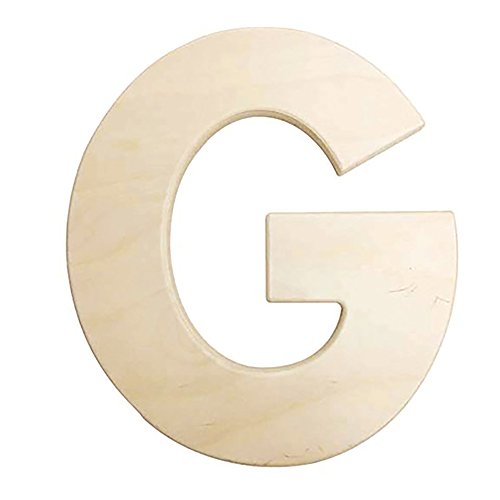 Darice U0993-G Bold Solid Wood Letter, Capital G, 12 in - WoodArtSupply