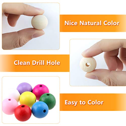 6-20mm Natural Wood Beads Round Balls Spacer Wooden Beads For