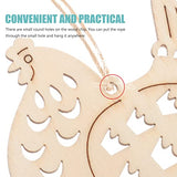 Abaodam 20pcs Rabbit DIY Wooden Easter Egg Cutouts Wood Easter Decor Easter Crafts for Kids Easter Crafts for Adults Chicken Ornament Chick Tree Abaodam