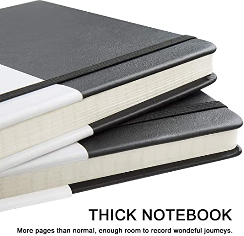 Huhuhero Lined Notebook Journal, 120Gsm Thick Paper Journals for Writing, 5 Pack Hardcover Leather Notebooks for Men Women, Daily Journal for Work - WoodArtSupply