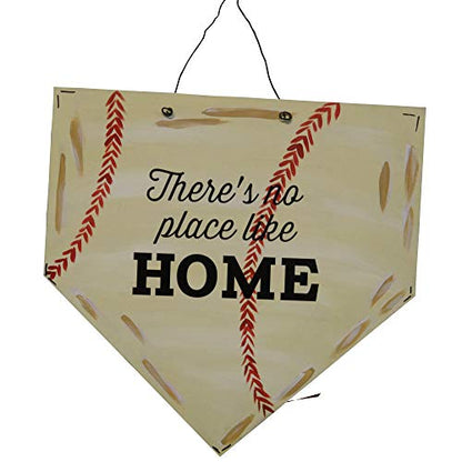 Home Base Plate Cutout Unfinished Wood Sports Décor Baseball Softball Door Hanger Everyday MDF Shape Canvas Style 1 (12")